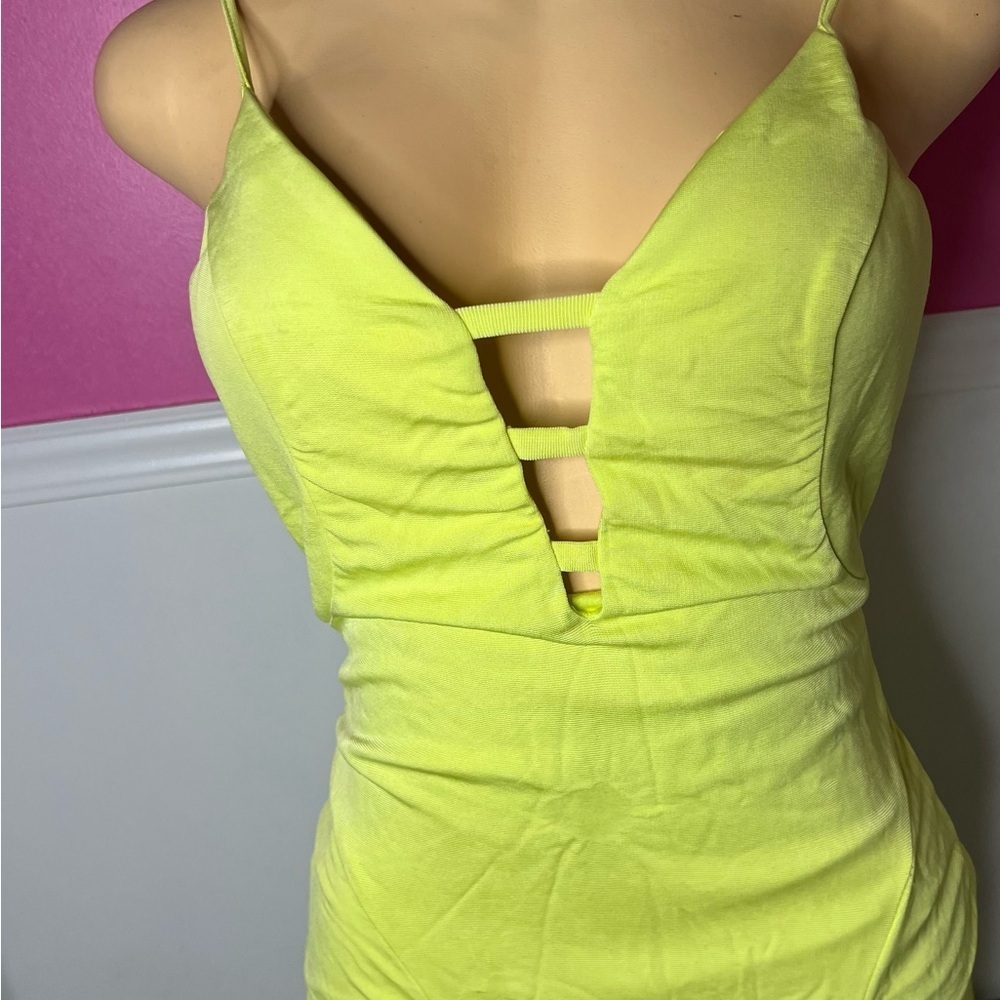 Lime Green Strappy Dress - Picture 3 of 9